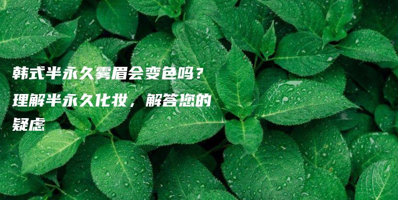 韓式半永久霧眉會(huì)變色嗎？理解半永久化妝，解答您的疑慮插圖