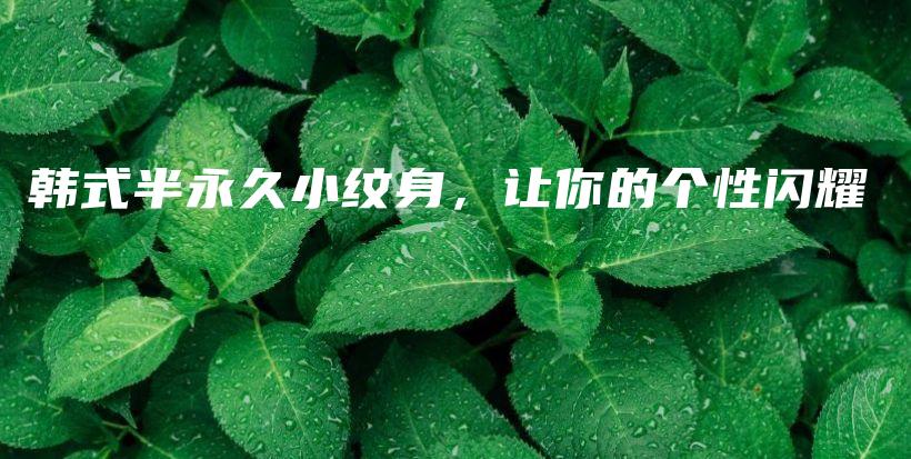 韓式半永久小紋身，讓你的個性閃耀插圖