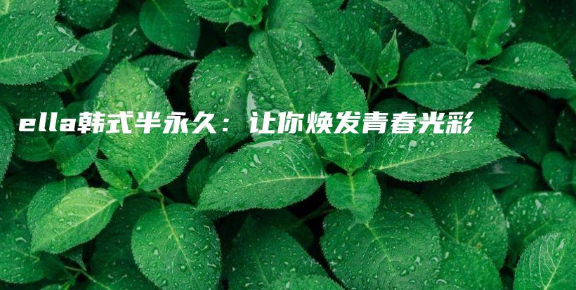 ella韓式半永久：讓你煥發(fā)青春光彩插圖