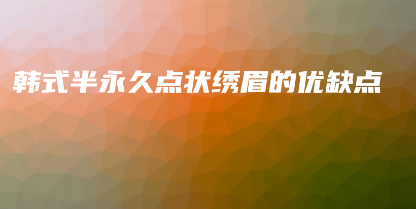韓式半永久點(diǎn)狀繡眉的優(yōu)缺點(diǎn)插圖