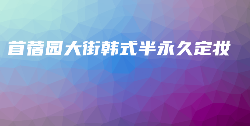 苜蓿園大街韓式半永久定妝插圖