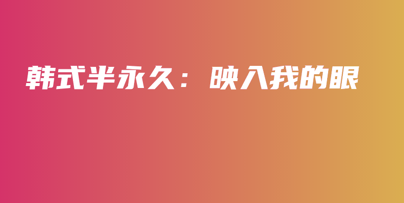 韓式半永久：映入我的眼插圖
