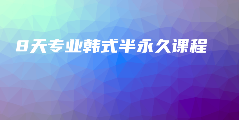 8天專業(yè)韓式半永久課程插圖