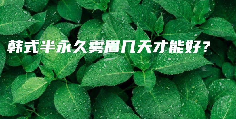 韓式半永久霧眉幾天才能好？插圖