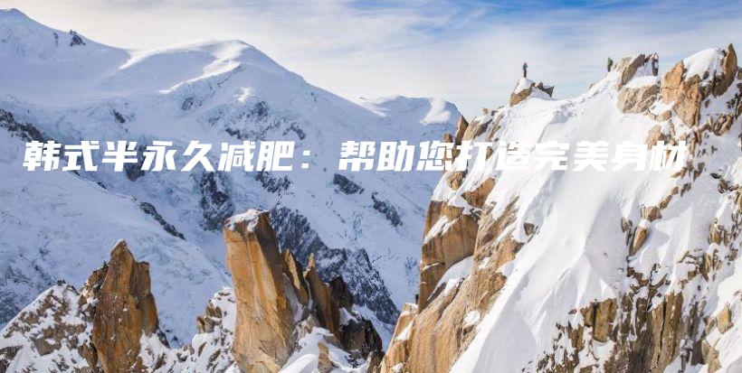 韓式半永久減肥：幫助您打造完美身材插圖