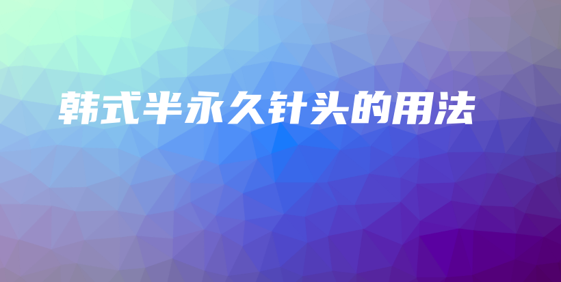 韓式半永久針頭的用法插圖