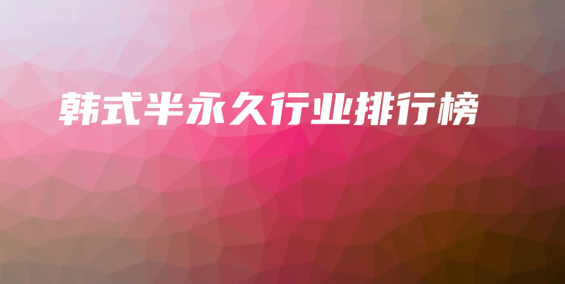 韓式半永久行業(yè)排行榜插圖