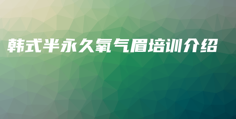 韓式半永久氧氣眉培訓(xùn)介紹插圖