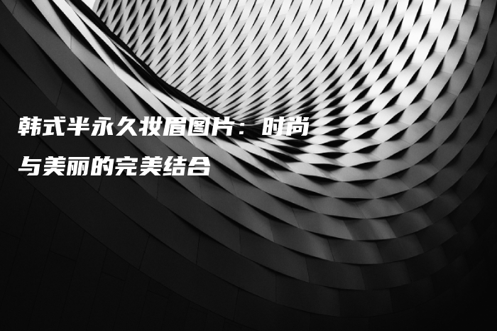 韓式半永久妝眉圖片：時(shí)尚與美麗的完美結(jié)合插圖
