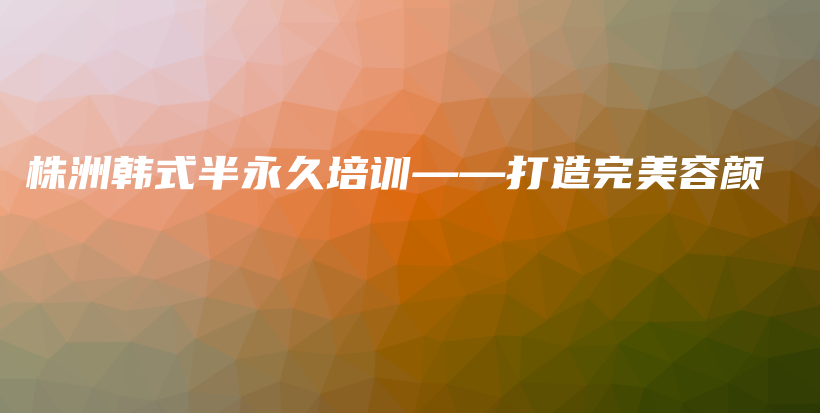 株洲韓式半永久培訓(xùn)——打造完美容顏插圖