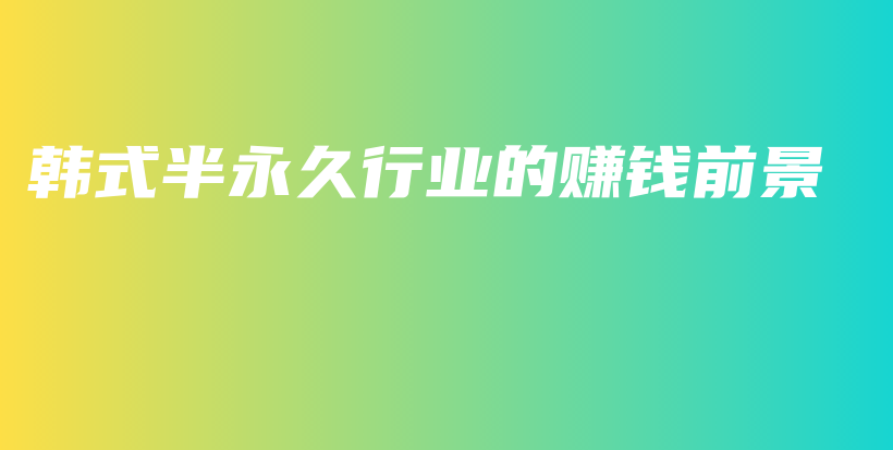 韓式半永久行業(yè)的賺錢前景插圖