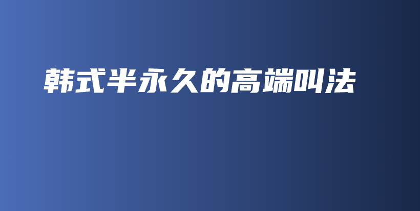 韓式半永久的高端叫法插圖