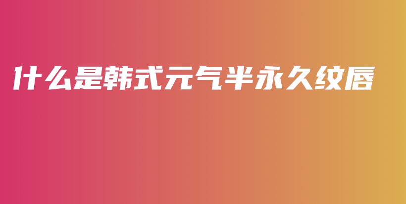 什么是韓式元氣半永久紋唇插圖