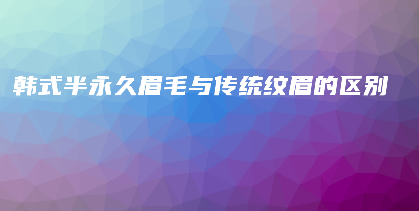 韓式半永久眉毛與傳統(tǒng)紋眉的區(qū)別插圖