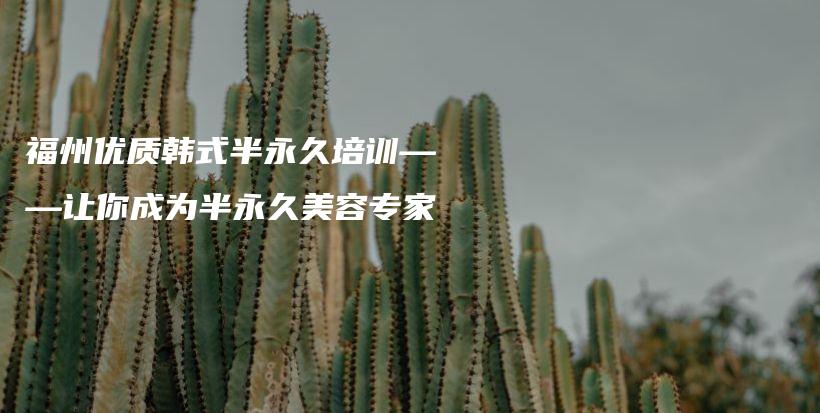 福州優(yōu)質(zhì)韓式半永久培訓(xùn)——讓你成為半永久美容專家插圖
