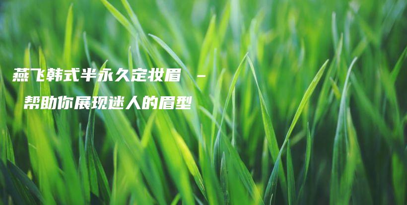 燕飛韓式半永久定妝眉 – 幫助你展現(xiàn)迷人的眉型插圖