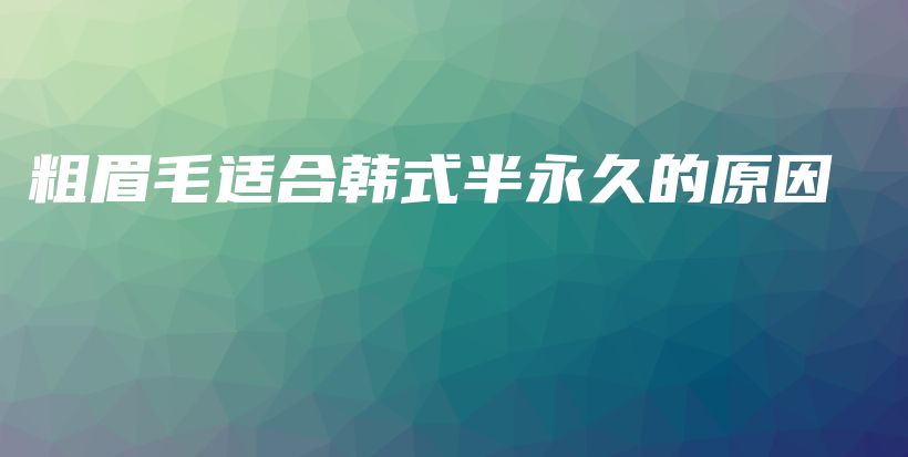 粗眉毛適合韓式半永久的原因插圖