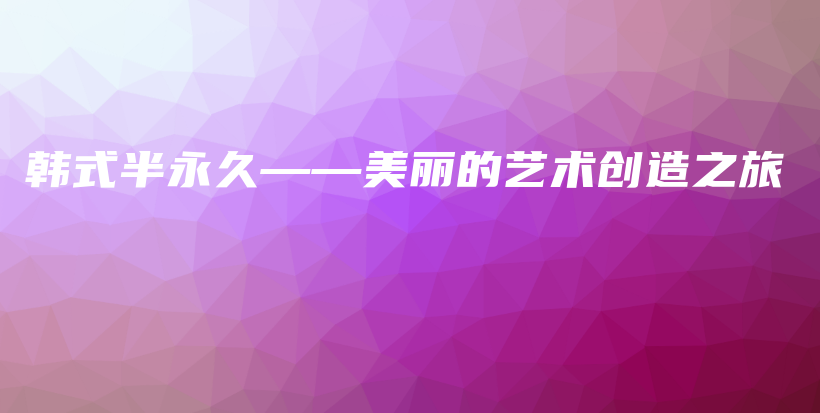 韓式半永久——美麗的藝術(shù)創(chuàng)造之旅插圖