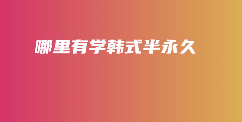 哪里有學(xué)韓式半永久插圖