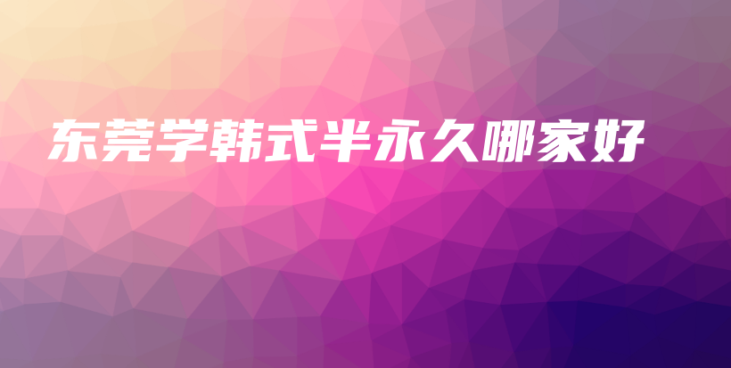 東莞學(xué)韓式半永久哪家好插圖