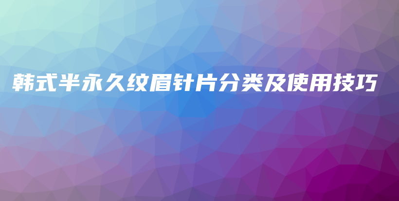 韓式半永久紋眉針片分類及使用技巧插圖
