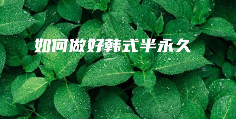 如何做好韓式半永久插圖