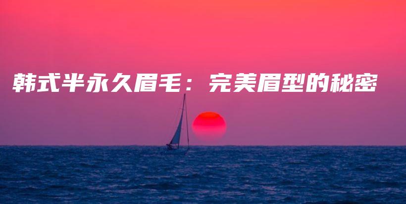 韓式半永久眉毛：完美眉型的秘密插圖
