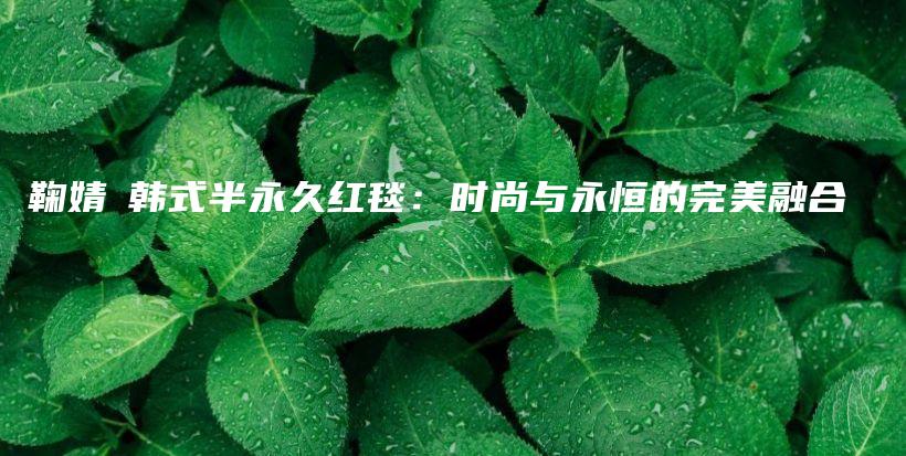 鞠婧祎韓式半永久紅毯：時(shí)尚與永恒的完美融合插圖