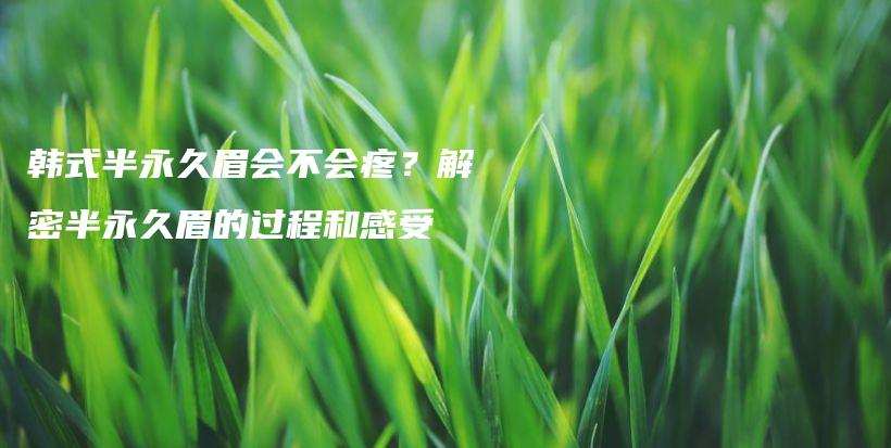 韓式半永久眉會不會疼？解密半永久眉的過程和感受插圖