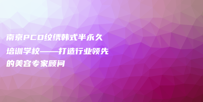 南京PCD紋繡韓式半永久培訓(xùn)學(xué)?！蛟煨袠I(yè)領(lǐng)先的美容專家顧問插圖