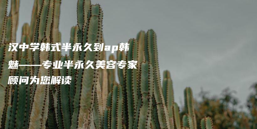 漢中學韓式半永久到ap韓魅——專業(yè)半永久美容專家顧問為您解讀插圖