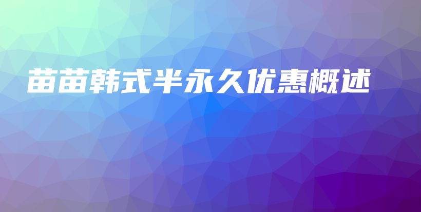 苗苗韓式半永久優(yōu)惠概述插圖