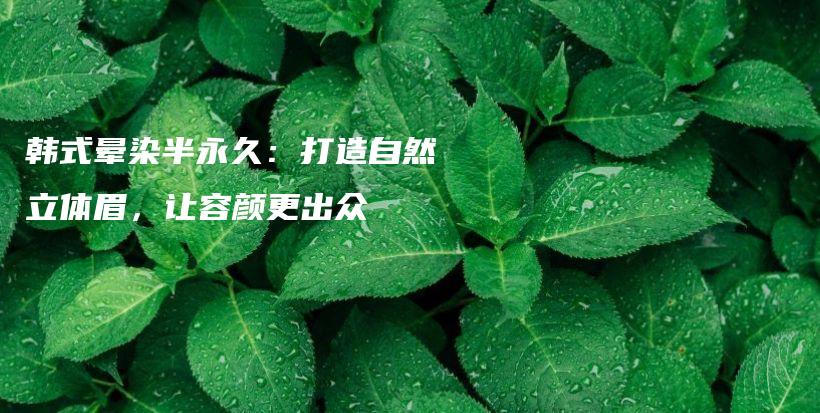 韓式暈染半永久：打造自然立體眉，讓容顏更出眾插圖