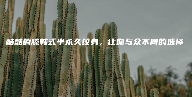 酷酷的滕韓式半永久紋身，讓你與眾不同的選擇插圖
