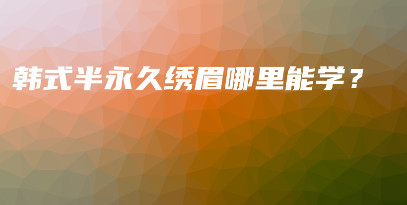 韓式半永久繡眉哪里能學(xué)？插圖