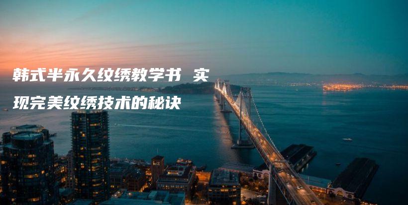 韓式半永久紋繡教學(xué)書 實現(xiàn)完美紋繡技術(shù)的秘訣插圖