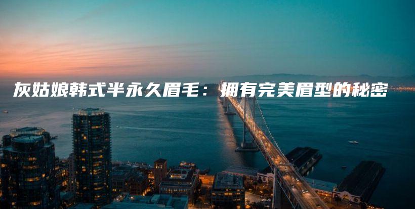 灰姑娘韓式半永久眉毛：擁有完美眉型的秘密插圖
