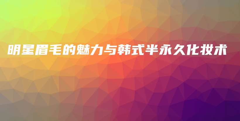 明星眉毛的魅力與韓式半永久化妝術(shù)插圖