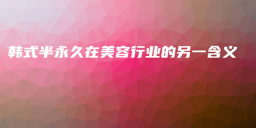 韓式半永久在美容行業(yè)的另一含義插圖
