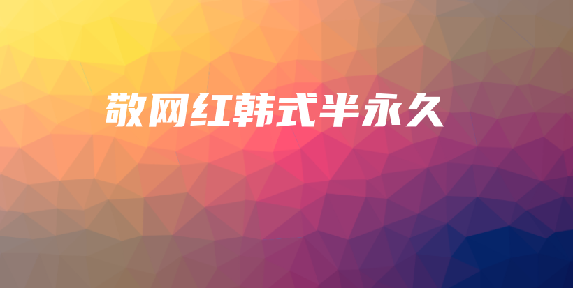 敬網(wǎng)紅韓式半永久插圖