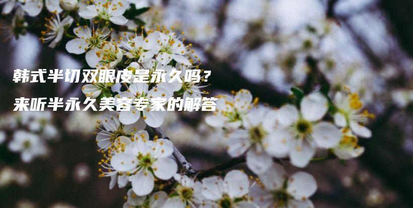 韓式半切雙眼皮是永久嗎？來聽半永久美容專家的解答插圖