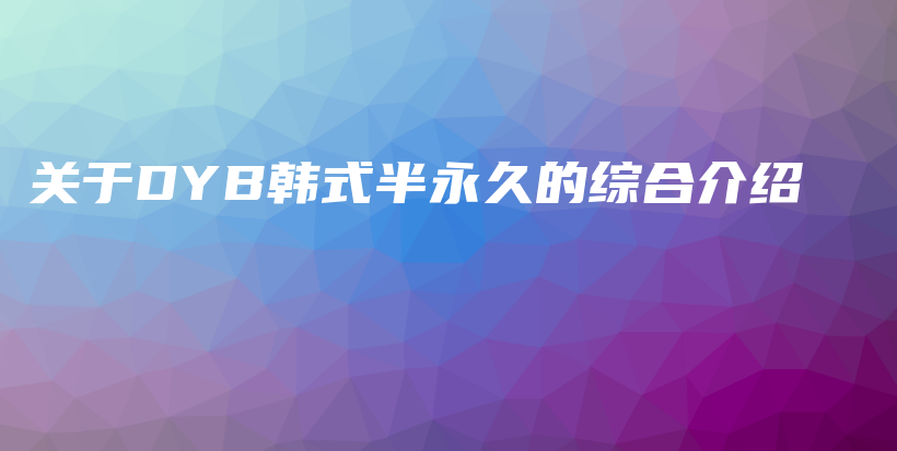 關(guān)于DYB韓式半永久的綜合介紹插圖