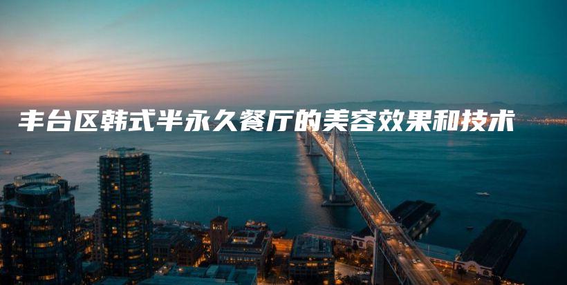 豐臺區(qū)韓式半永久餐廳的美容效果和技術(shù)插圖