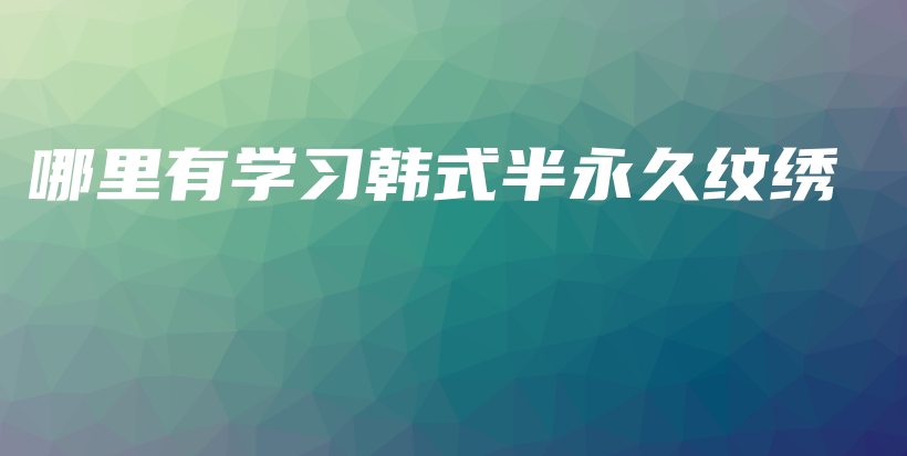 哪里有學(xué)習(xí)韓式半永久紋繡插圖
