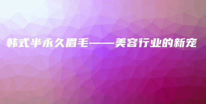 韓式半永久眉毛——美容行業(yè)的新寵插圖
