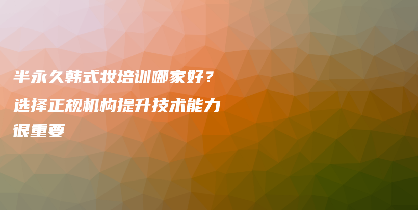 半永久韓式妝培訓(xùn)哪家好？選擇正規(guī)機(jī)構(gòu)提升技術(shù)能力很重要插圖