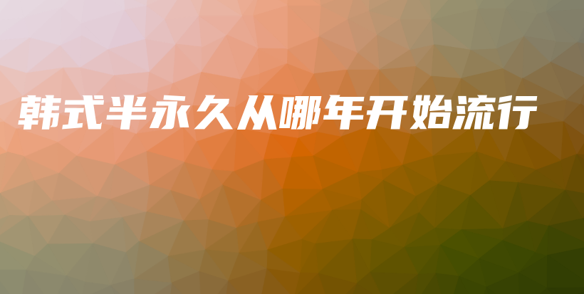 韓式半永久從哪年開始流行插圖