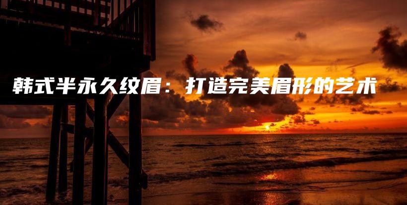韓式半永久紋眉：打造完美眉形的藝術(shù)插圖